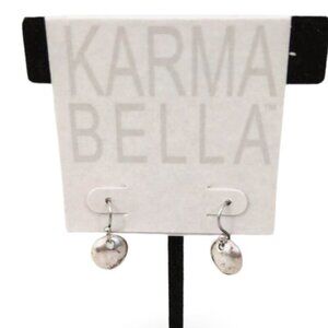 Sleek Karma Bella Dangling Disc 3/4" Charm Silver Tone Drop Earrings JW1527
